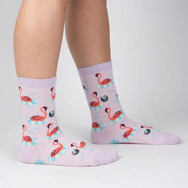 Fun & Colorful Sock It To Me Crew Socks - Flock Star Print Novelty Socks for Women & Men - Perfect for Parties, Gifts & Everyday Wear