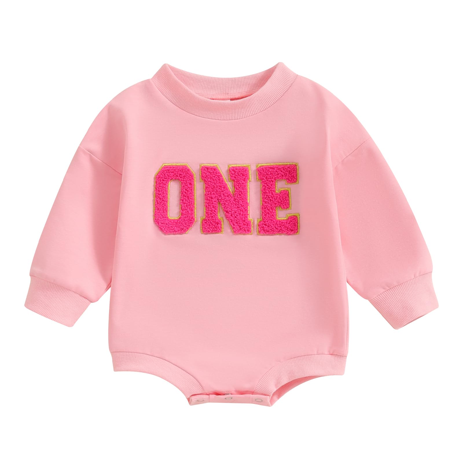 Lamuusaa Baby Girl & Boy Birthday Outfit - Embroidered Romper with Long Sleeve Crewneck Sweatshirt | 1st Birthday Gift | Perfect for Parties, Photo Shoots & Special Occasions