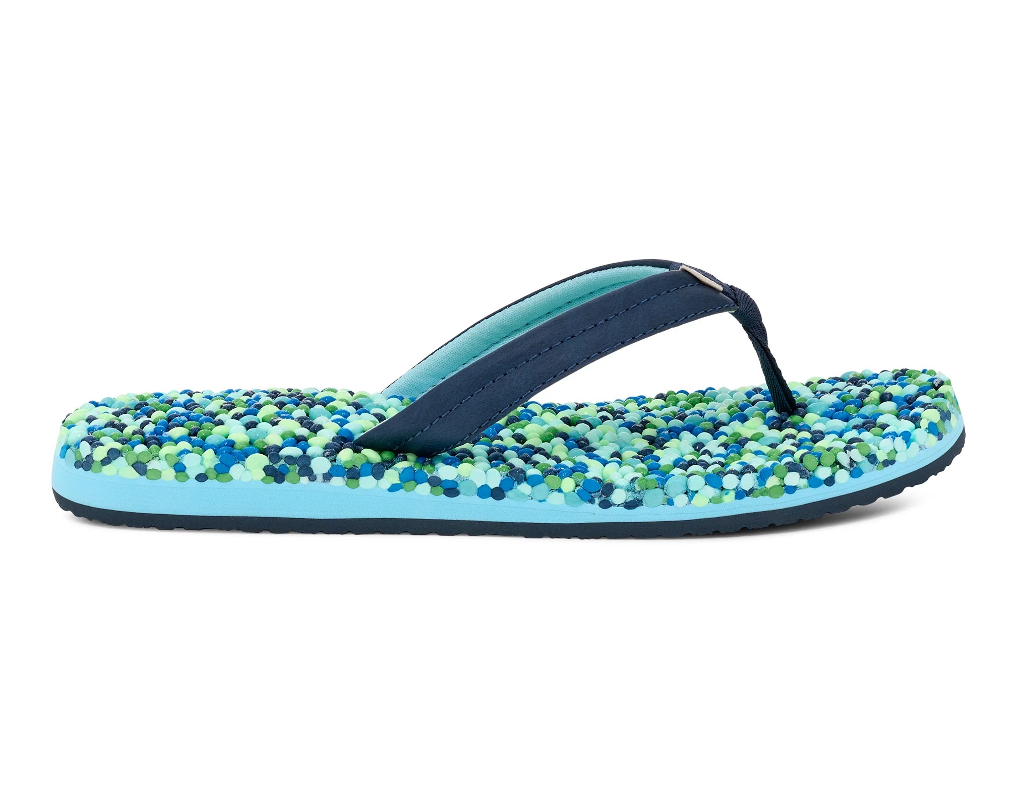 Sanuk Women's Bubblecush Comfort Sandals - Navy & Multi Color | Lightweight Beach Shoes for Walking, Travel & Summer Outfits