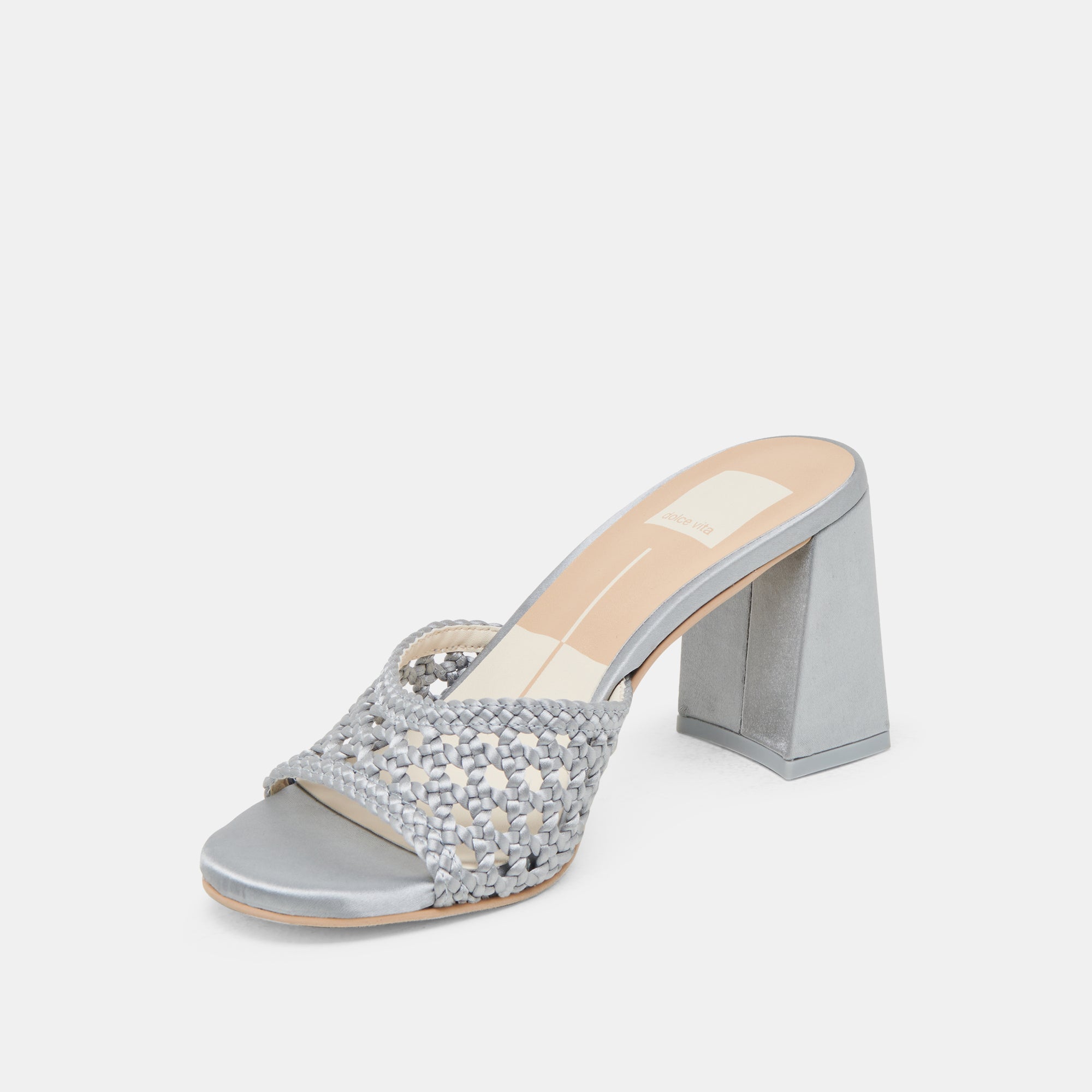 MARGOE Women's Light Blue Woven Satin High Heels - Elegant Dress Shoes for Weddings, Parties & Special Occasions
