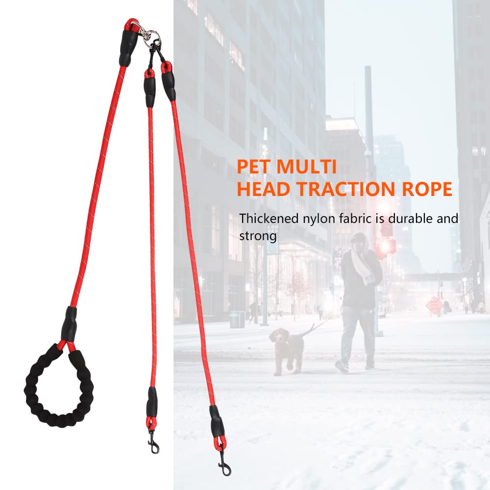 **Dual Dog Leash for 2 Dogs - No Tangle Reflective Double Dog Leash with 360° Swivel, Comfortable Training Leash for Small, Medium & Large Dogs (Red) - Perfect for Walking, Running & Outdoor Adventures**