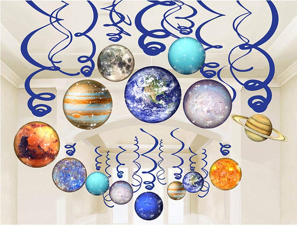 30Pcs Solar System Party Decorations - Outer Space Theme Hanging Planets, Swirls & Stars for Birthday, Baby Shower & Classroom Decor | Perfect for Space-Themed Parties & Astronomy Lovers