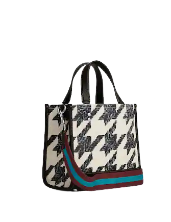 Coach Dempsey Tote 22 - Stylish Houndstooth Print & Signature Patch Handbag for Women | Perfect for Work, Travel & Everyday Use