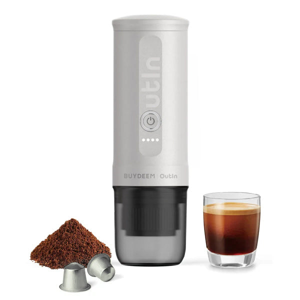 Outin Nano Portable Espresso Maker - Compact Travel Coffee Machine for Camping, Office & Home Use - Fast Brewing Handheld Espresso Maker with USB Charging