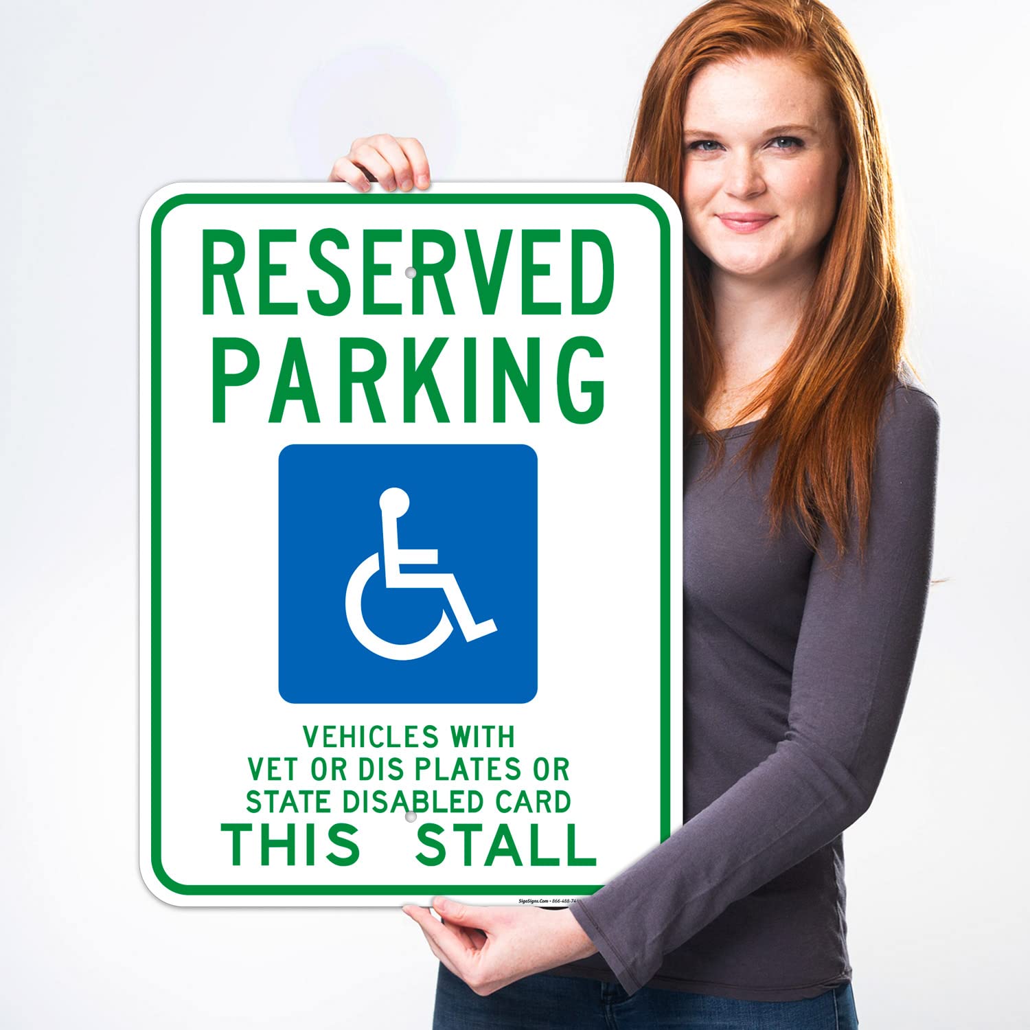 Wisconsin Handicap Parking Sign - 18x24 Inches, Rust-Free .063 Aluminum, Fade-Resistant for Longevity | Easy Mounting for Indoor & Outdoor Use | Compliant with Vet Dis Plates & State Disabled Cards | Made in USA | Perfect for Parking Lots, Hospitals & Accessible Facilities
