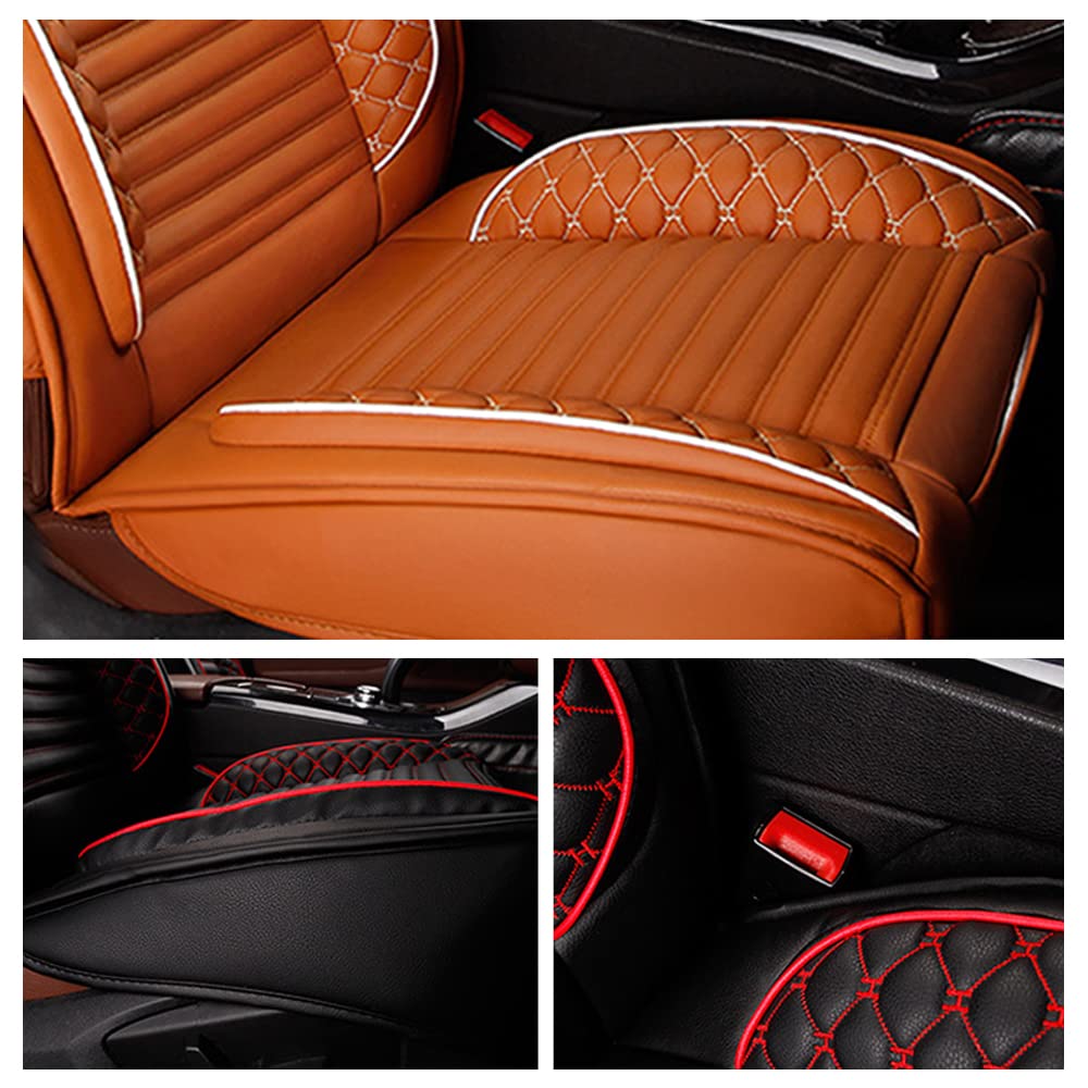 Surekit Luxury PU Leather Car Seat Cover Set for Acura MDX RDX ZDX RL TL CDX ILX TLX TSX RSX - 5-Seat Needlework Cushion Protector (Cayenne) - Perfect for Road Trips, Daily Commute & Interior Protection