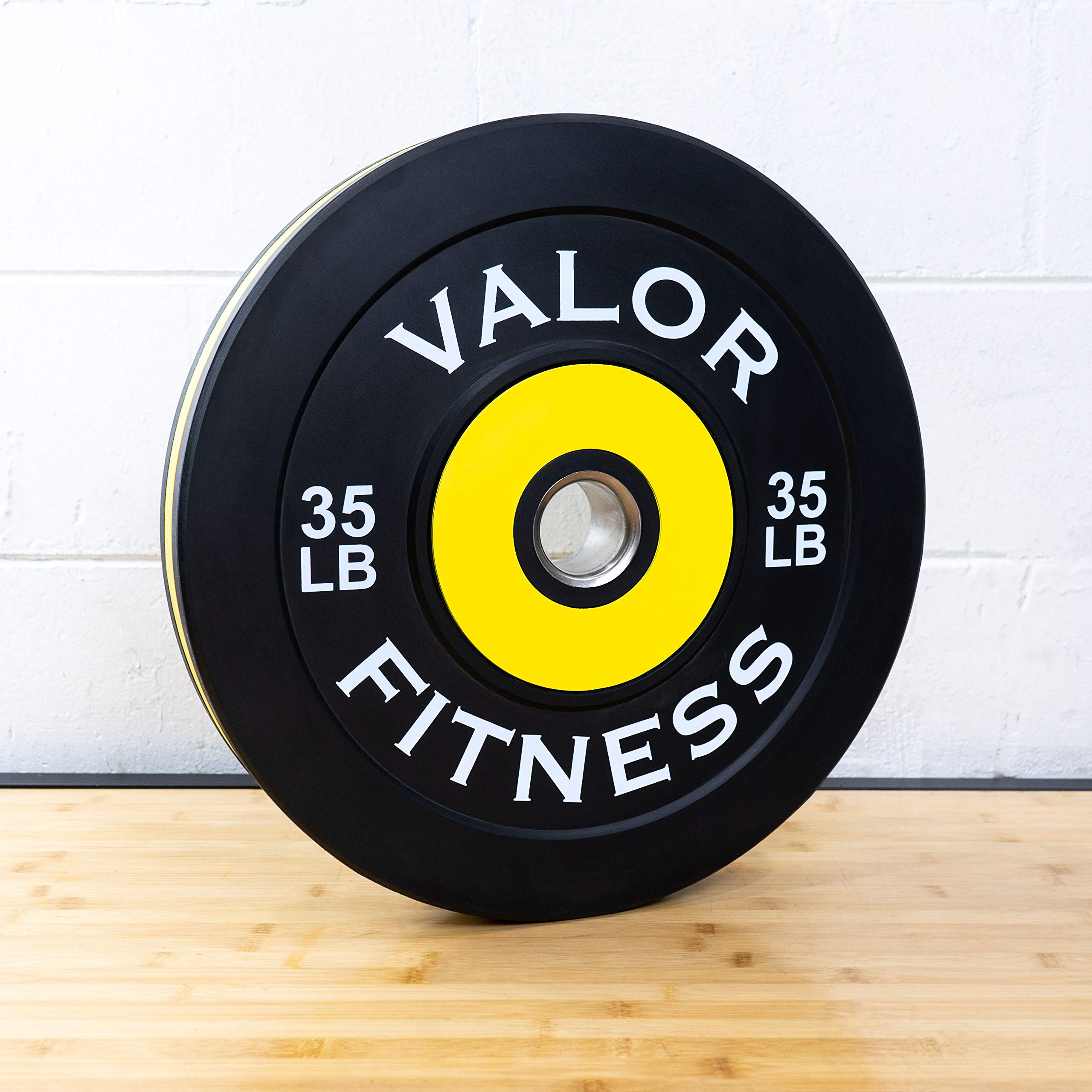 Valor Fitness Olympic Bumper Plates - Weight Lifting, Strength Training, CrossFit & Conditioning - Sold in Pairs, Singles or Sets - Perfect for Home Gym, Cross Training & Powerlifting Workouts