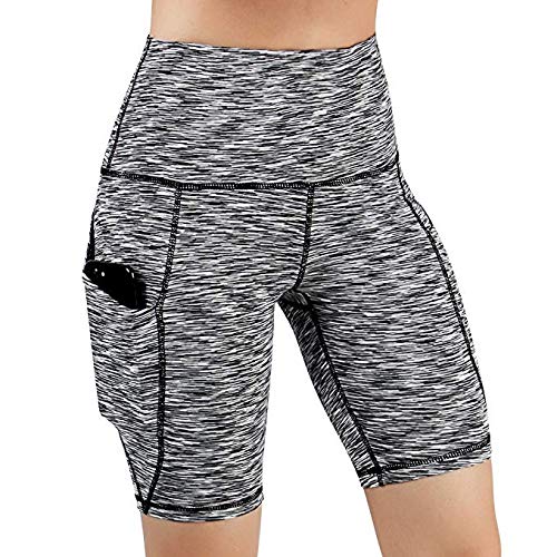 LOVEELY Women's High Waist Yoga Shorts with Pockets - Patchwork Running Athletic Shorts & Yoga Pants - Perfect for Gym, Workouts, Running & Casual Wear