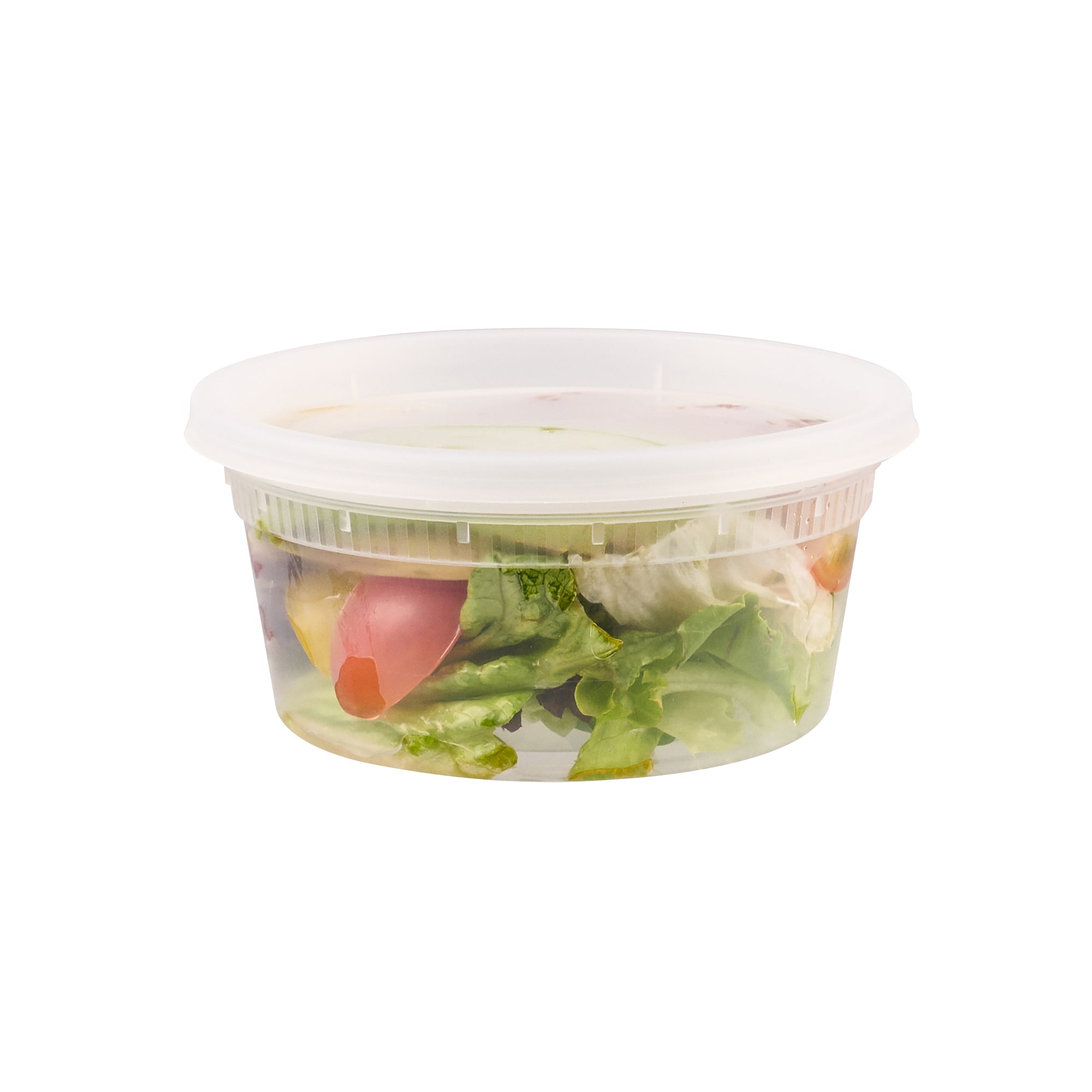 12 oz Round Clear Plastic Soup Containers with Lids - Microwave Safe, 4.5
