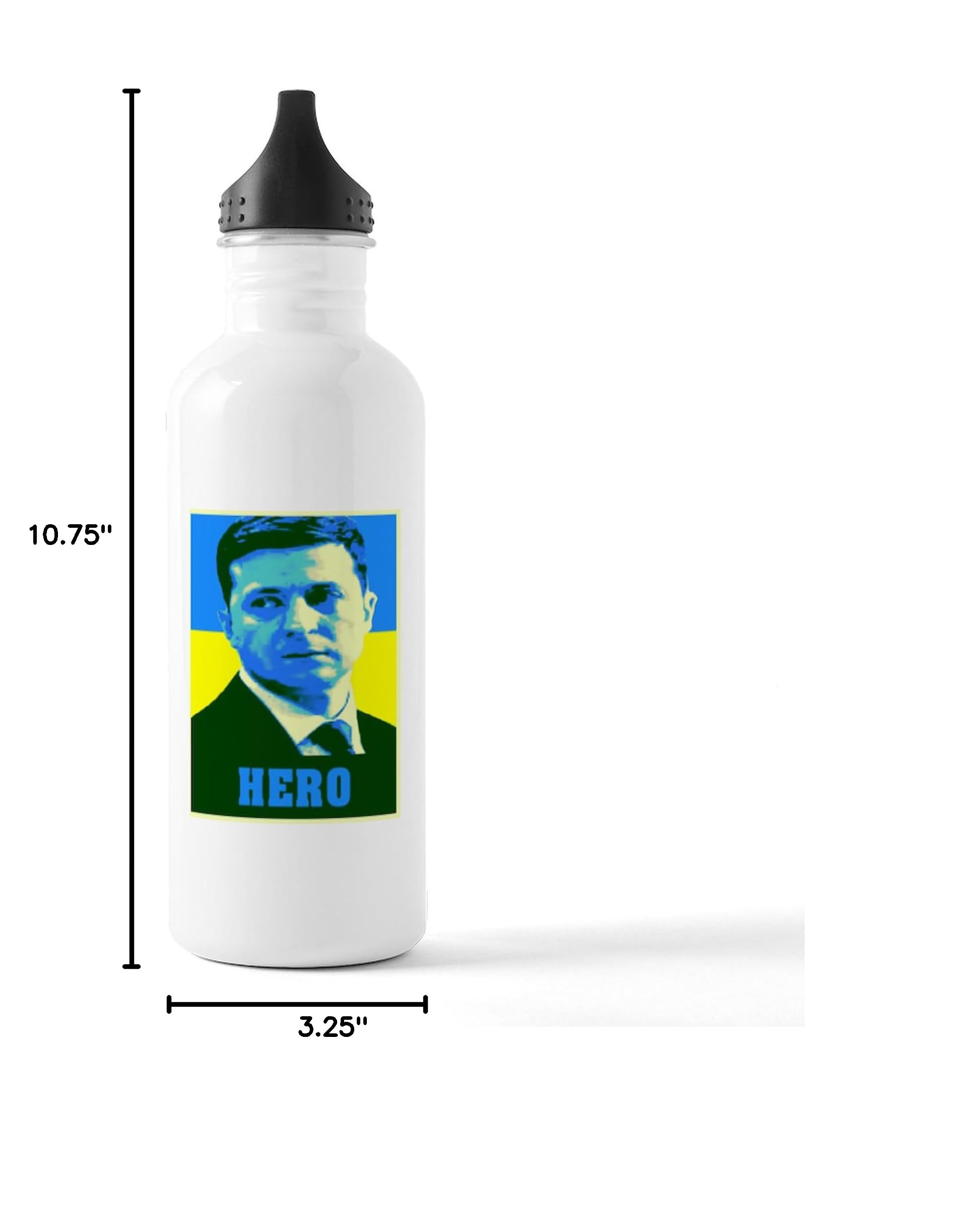 Ukrainian President Themed 1.0L (34 oz) Stainless Steel Water Bottle - Insulated, Leakproof & Durable - Perfect for Travel, Gym & Outdoor Activities