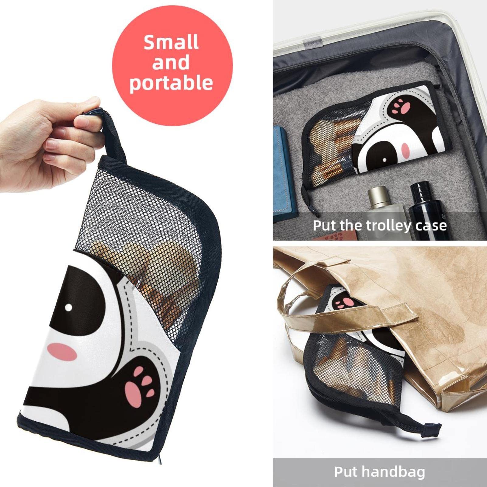 Portable Panda Bear Makeup Brush Organizer Bag with 12 Brush Holder - Perfect for Travel, Home Vanity & Professional Makeup Artist Kit