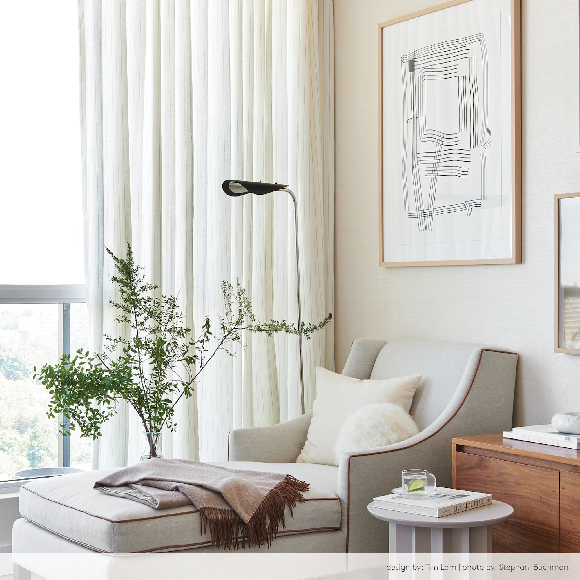 Montauk Pinstripe Sheer Fabric - Natural Cotton Blend for Curtains, Drapes & Home Decor - Lightweight & Breathable Window Treatment Material