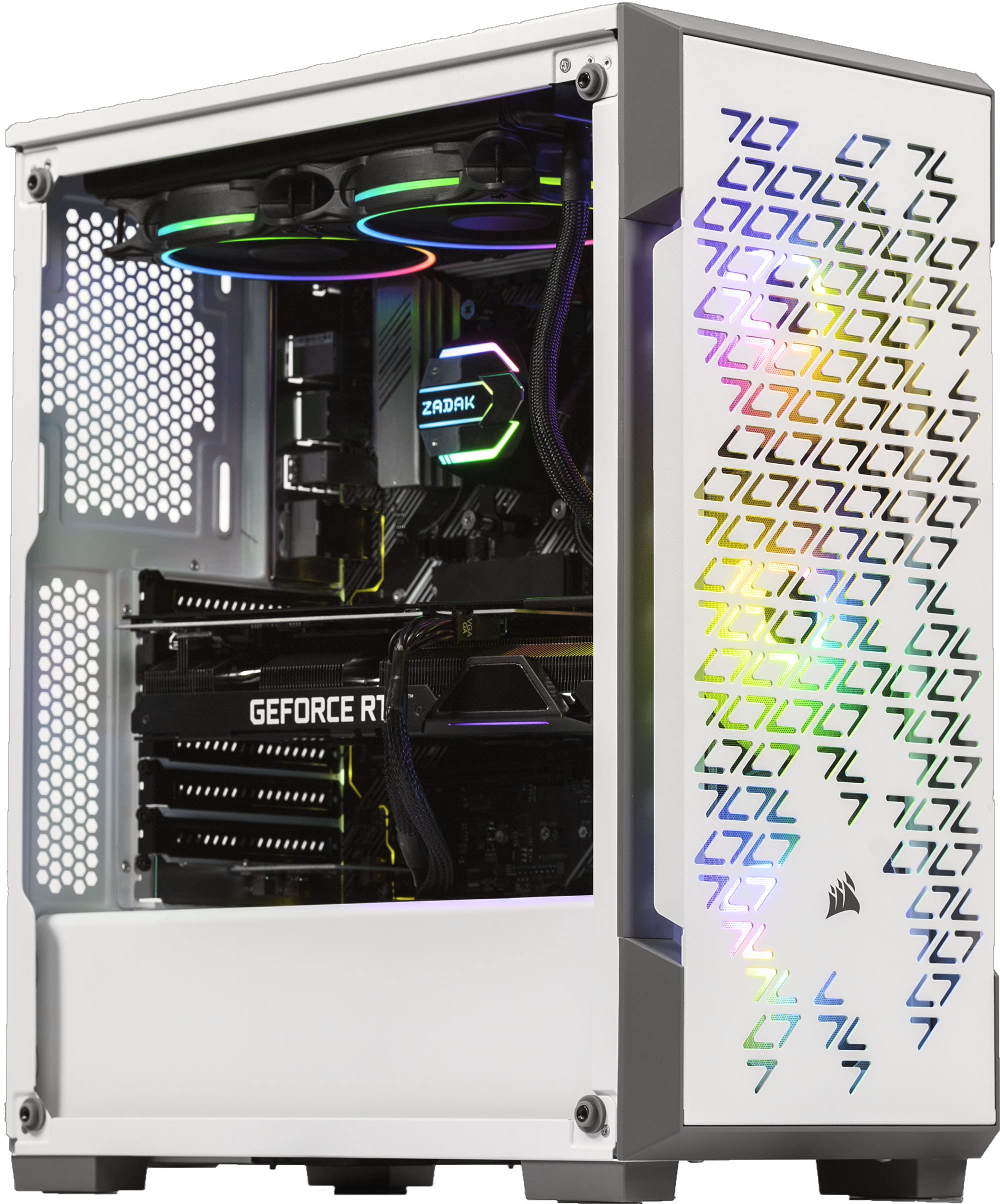 Velztorm Azcia CTO Liquid-Cooled Gaming Desktop PC - AMD Ryzen 7 5800X 8-Core, 32GB DDR4 RAM, 1TB PCIe SSD, NVIDIA GeForce RTX 3070 Ti 8GB, 240mm AIO Cooler, RGB Fans, 750W PSU, WiFi, Windows 10 Pro - Perfect for 4K Gaming, Streaming & Content Creation