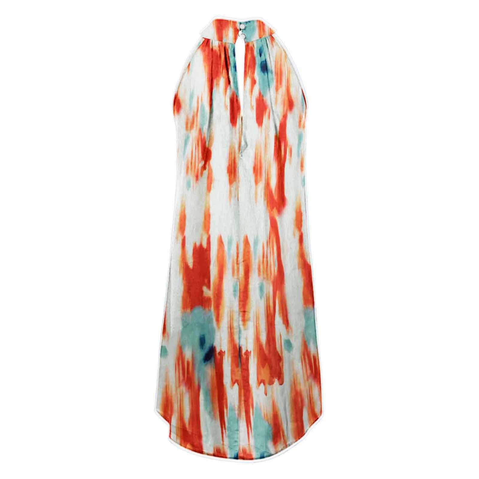 Women's Halter Neck Sundress - Flowy Sleeveless Beach Dress for Summer