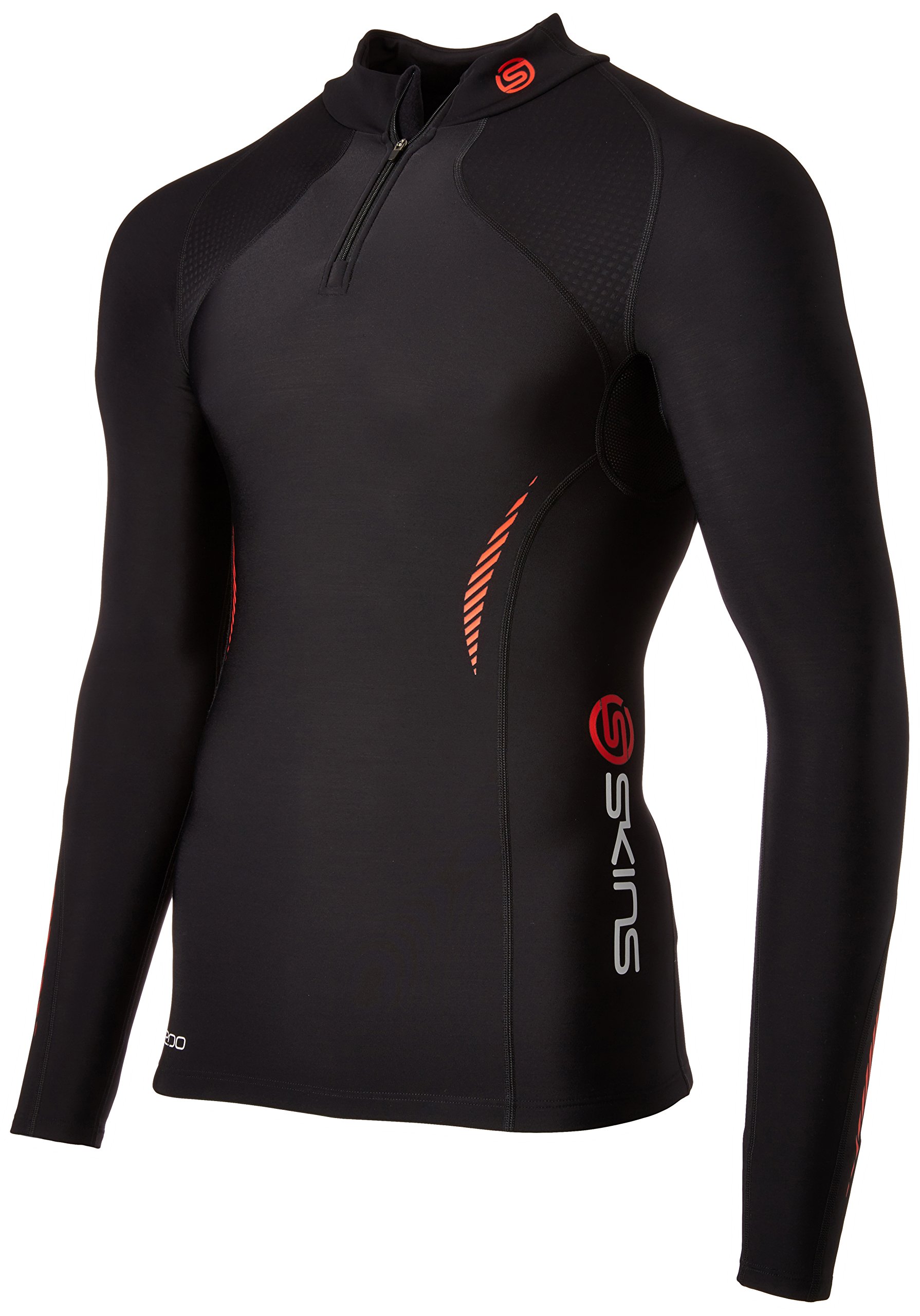 Men's A200 Thermal Long Sleeve Compression Shirt with Zip Mock Neck - Cold Weather Base Layer for Running, Skiing & Outdoor Sports