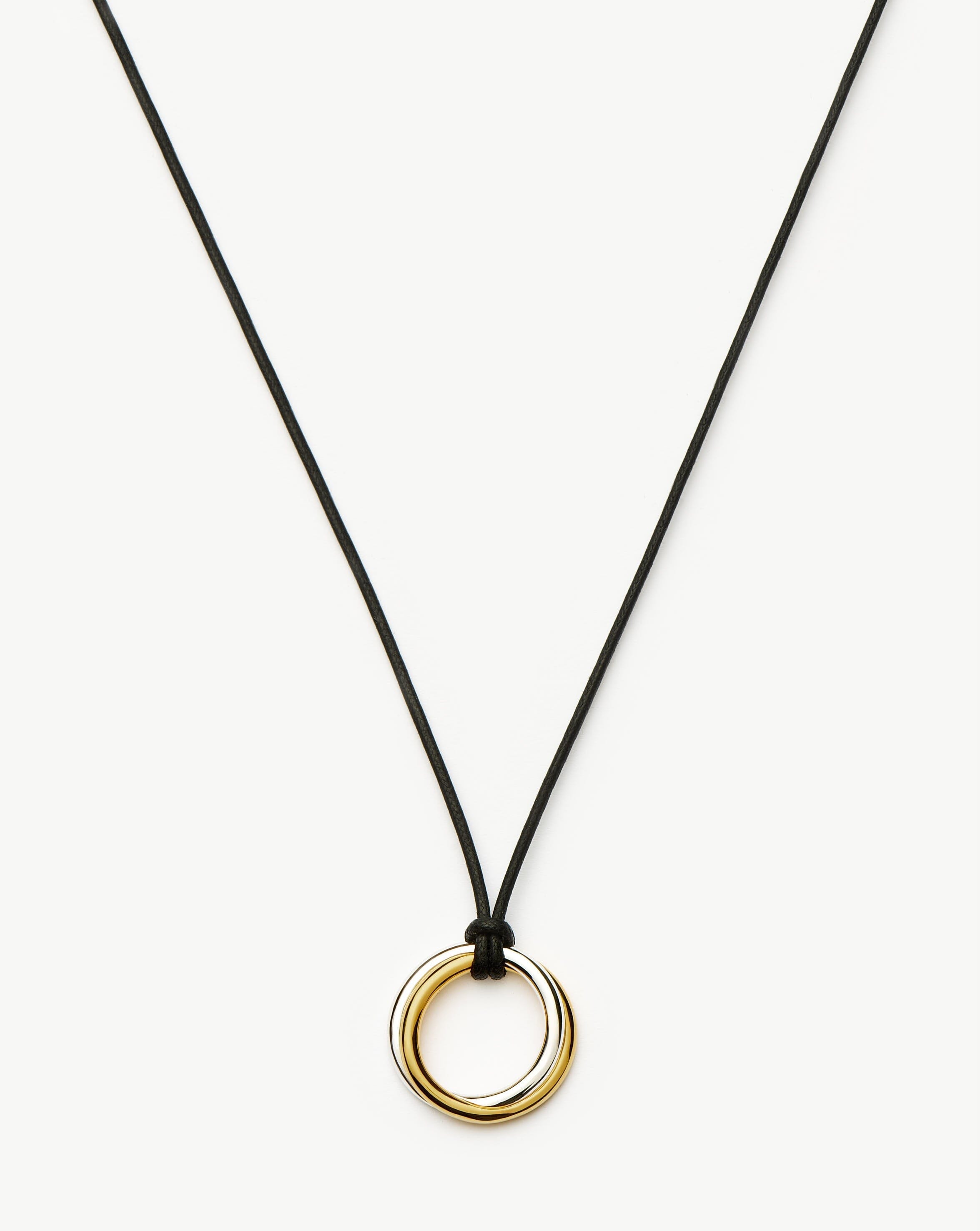 Lucy Williams Entwine Pendant Cord Necklace - Mixed Metal Gold & Silver Layered Chain | Boho Chic Jewelry for Women, Gift for Her, Everyday Wear & Special Occasions