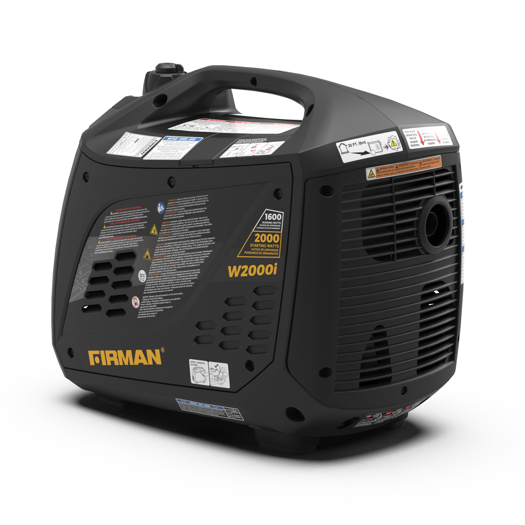Refurbished 2000W Gas Inverter Generator with Recoil Start - Portable Power for Camping, Emergencies & Outdoor Activities