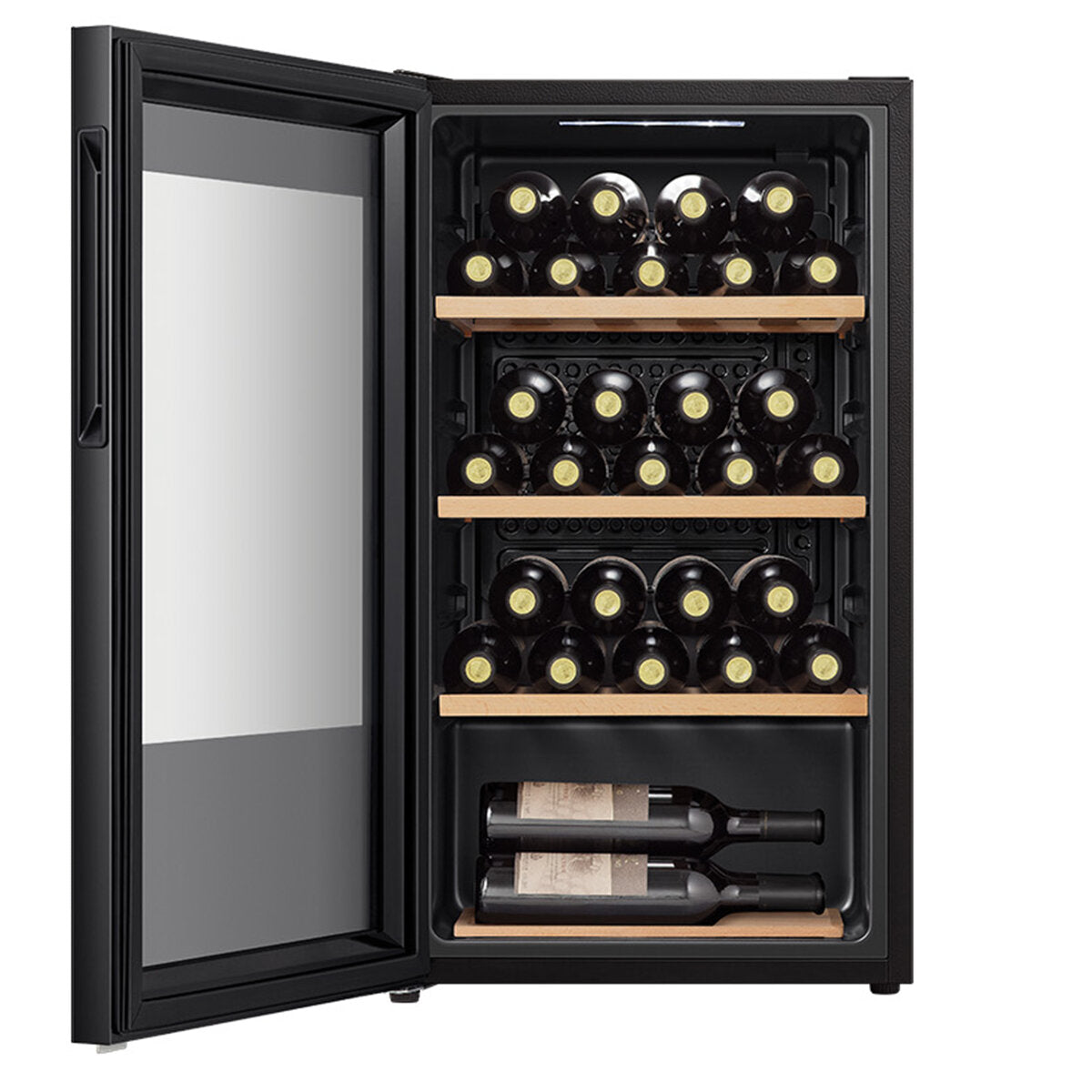 Hisense 30 Bottle Wine Cooler Refrigerator - Black HRWC31 for Home Bar, Kitchen, or Wine Cellar - Compact Wine Storage Solution