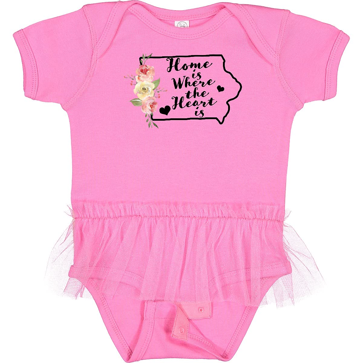 Inktastic Iowa Home is Where The Heart is Watercolor Infant Tutu Bodysuit - Cute Baby Onesie for Newborns, Photo Shoots & Special Occasions