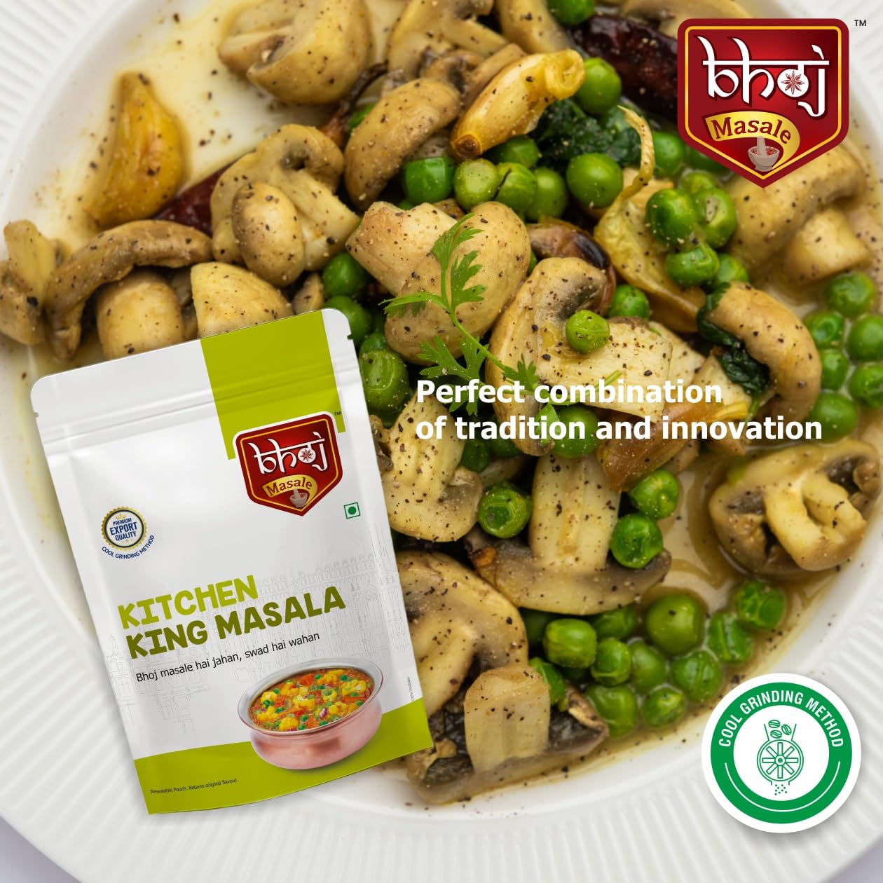 Bhoj Masale Kitchen King Masala 200GM | Authentic Indian Spice Blend | All-Purpose Seasoning for Curries, Rice & Veggies | No Preservatives, No Onion, No Garlic (Jain Friendly) | Perfect for Home Cooking & Restaurant Dishes