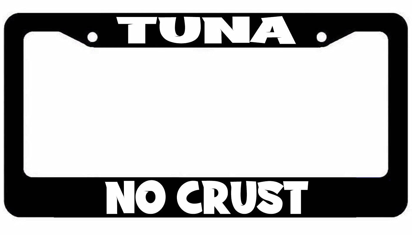 Black Tuna No Crust JDM KDM Racing License Plate Frame - Durable Car Plate Cover for Sports Cars & Tuner Vehicles (Perfect for Car Shows & Street Racing)