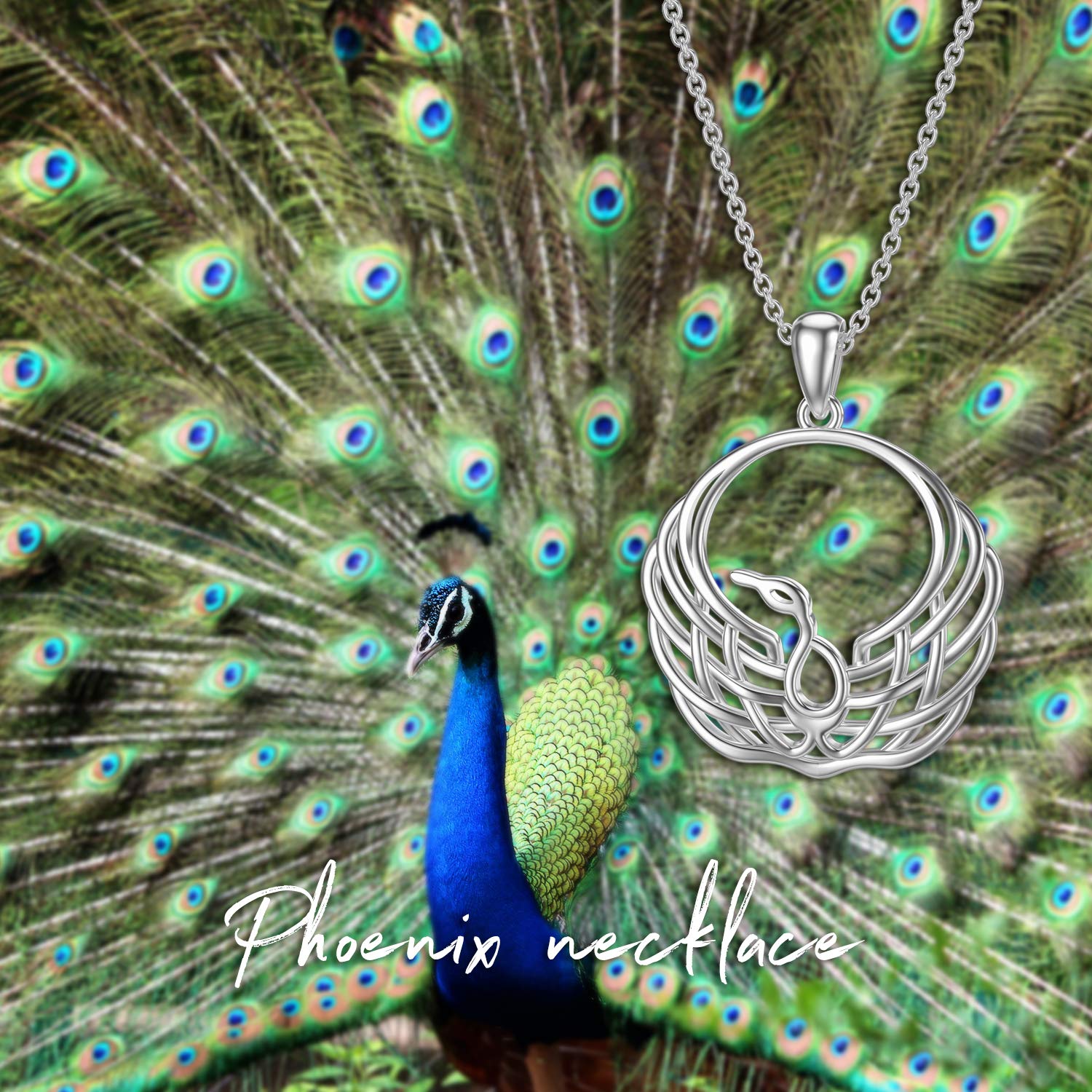 SIMONLY 925 Sterling Silver Hummingbird/Phoenix Pendant Necklace - Elegant Valentine's Day & Birthday Gift for Women & Girls | Perfect for Romantic Dates, Anniversaries & Special Occasions
