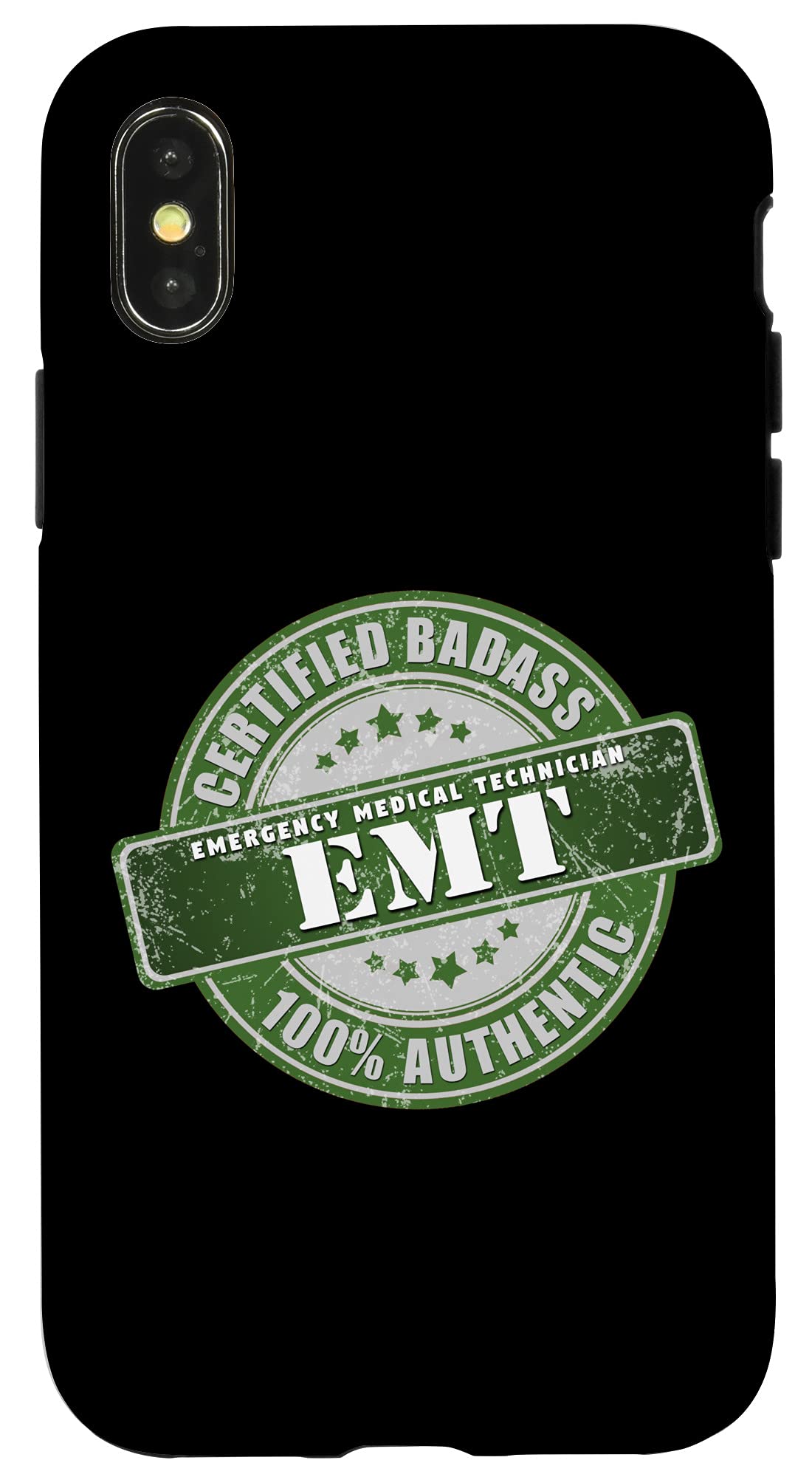 Certified Badass EMT Gift Case for iPhone X/XS - Durable Protective Phone Cover for Emergency Medical Technicians - Perfect for Work, Gifts & Everyday Use
