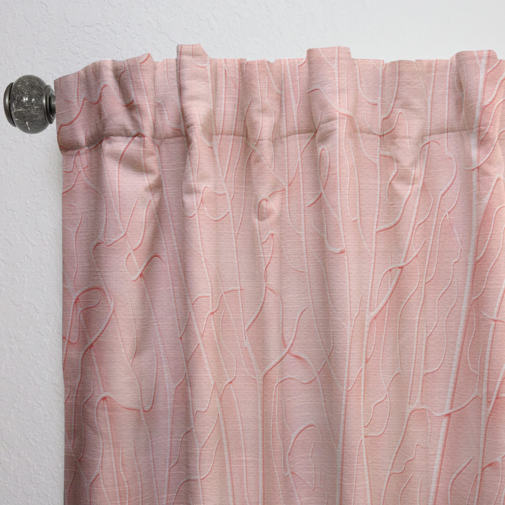 DesignQ Thermal Insulated Living Coral Pink Curtains - 52x108 Inch Single Panel for Bedroom & Living Room - Energy Efficient Blackout Drapes for Home Decor, Privacy & Light Control