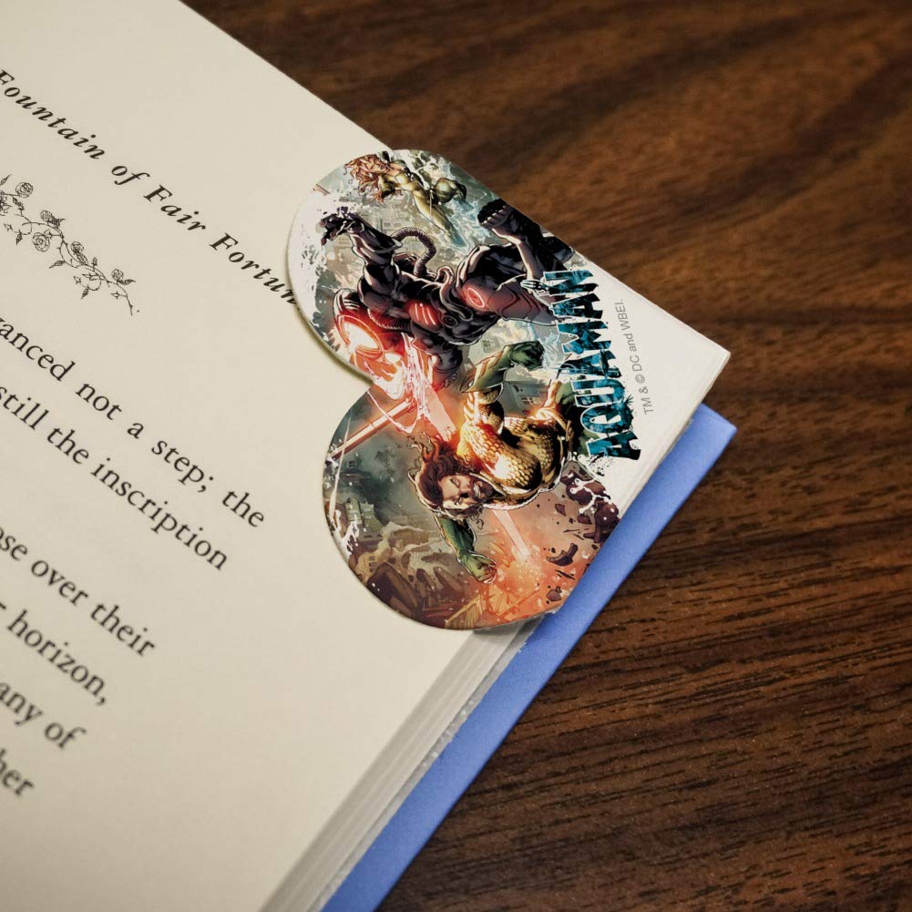 Aquaman vs Black Manta Heart Faux Leather Bookmark Set - 2 Pack for Comic Book Lovers & DC Fans - Perfect Gift for Readers & Movie Enthusiasts