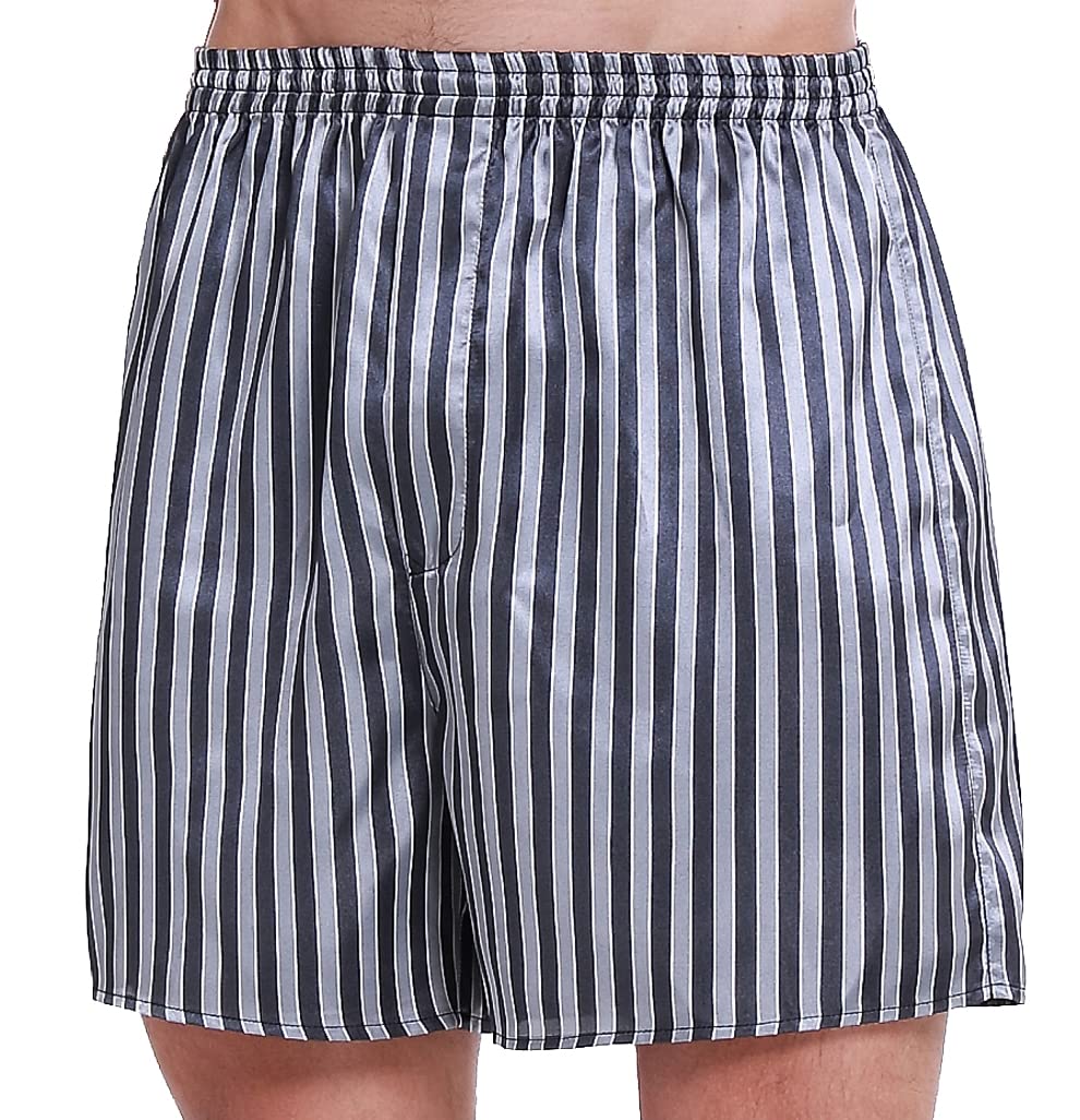 Lavenderi Men's Silk Satin Boxer Shorts - Luxury Sleepwear & Lounge Pajama Shorts for Comfortable Nightwear and Relaxing at Home