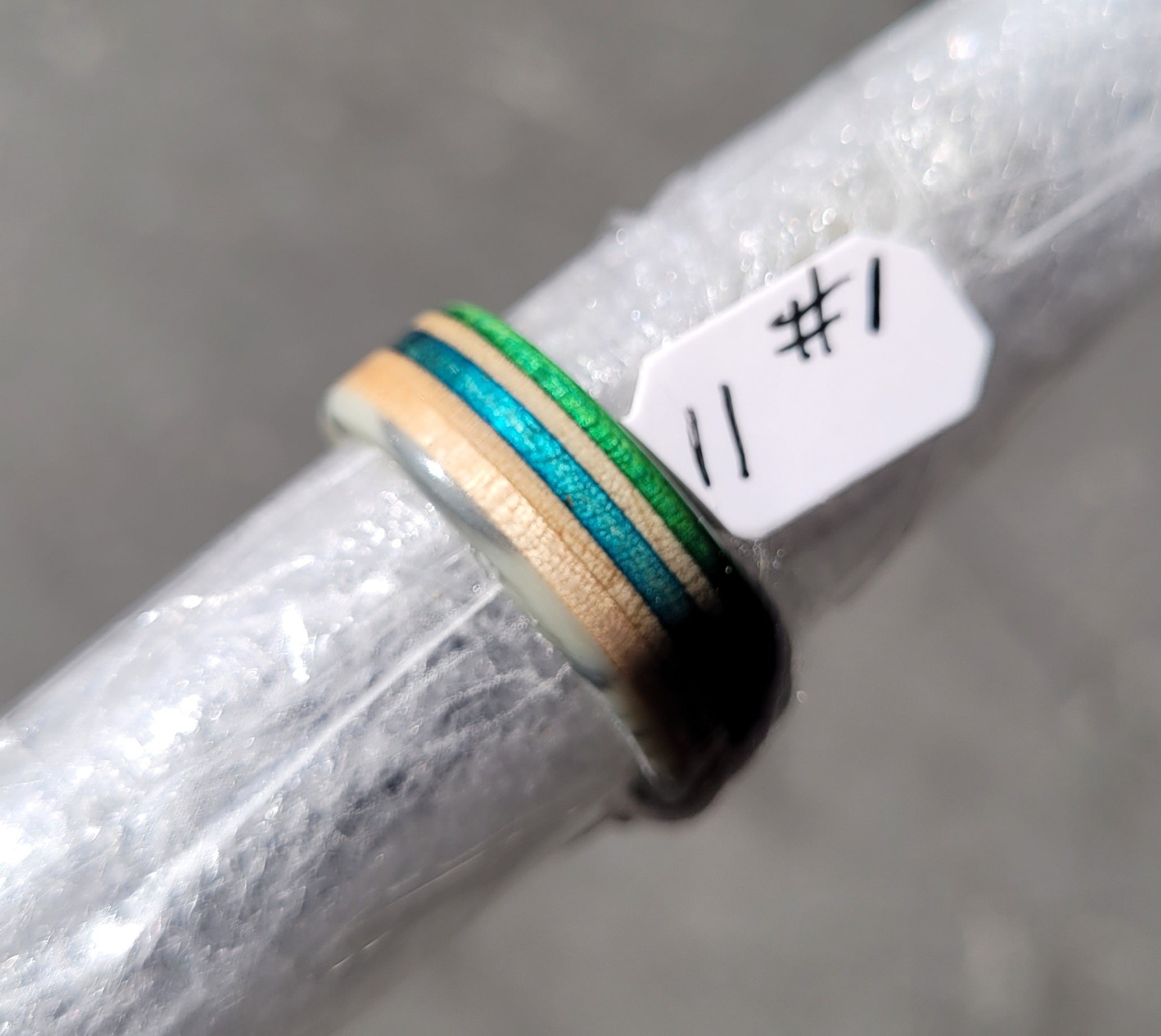 Recycled Bo Tuff Skateboard Ring Size 11 - Durable Eco-Friendly Skateboarder Jewelry for Men & Women - Perfect for Skateboarding, Streetwear Fashion & Punk Style Accessories