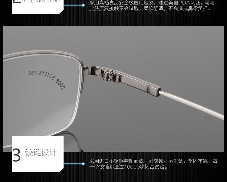 Bclear Men's Semi-Rim Square Alloy Eyeglasses - Lightweight Metal Frame Glasses for Men - Perfect for Office, Reading & Everyday Use (2008 Collection)