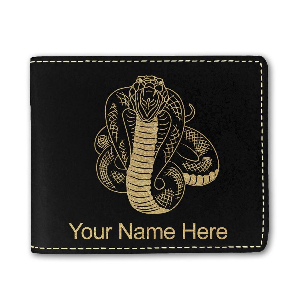 Custom Engraved Faux Leather Cobra Snake Wallet - Personalized Gift for Men & Women - Perfect for Everyday Use & Travel