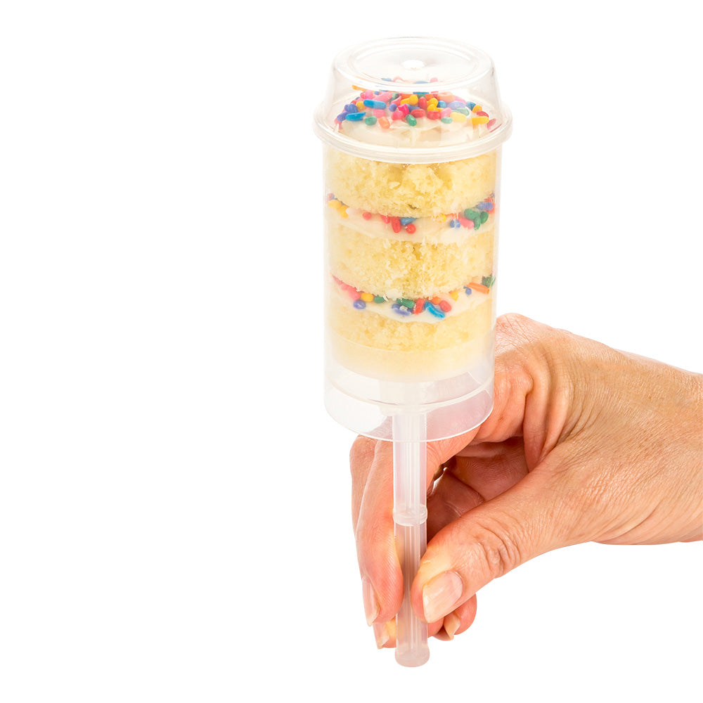 5 oz Round Clear Plastic Cake Pop Shooter Push Up Containers - 3.5