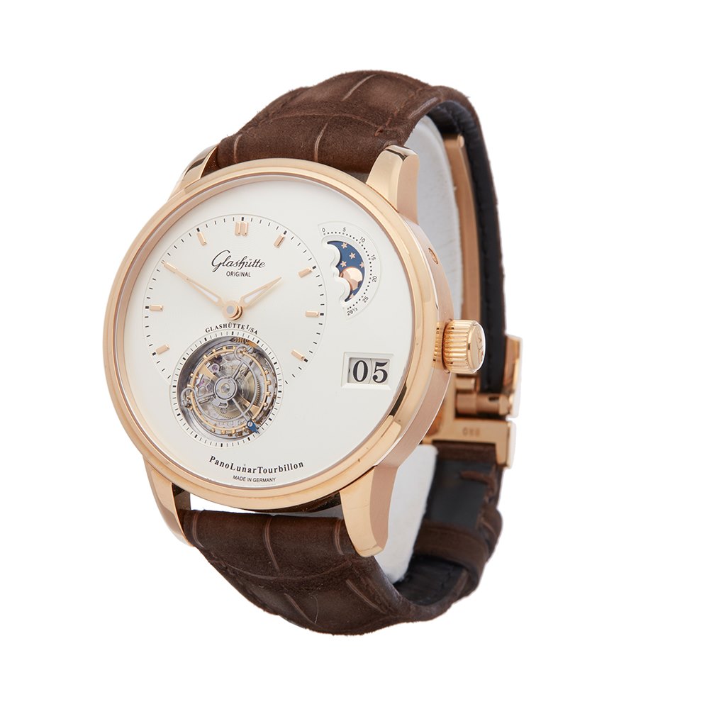 Glashutte Original Pano Lunar Tourbillon 18K Red Gold Men's Luxury Watch - Perfect for Formal Events & Business Meetings