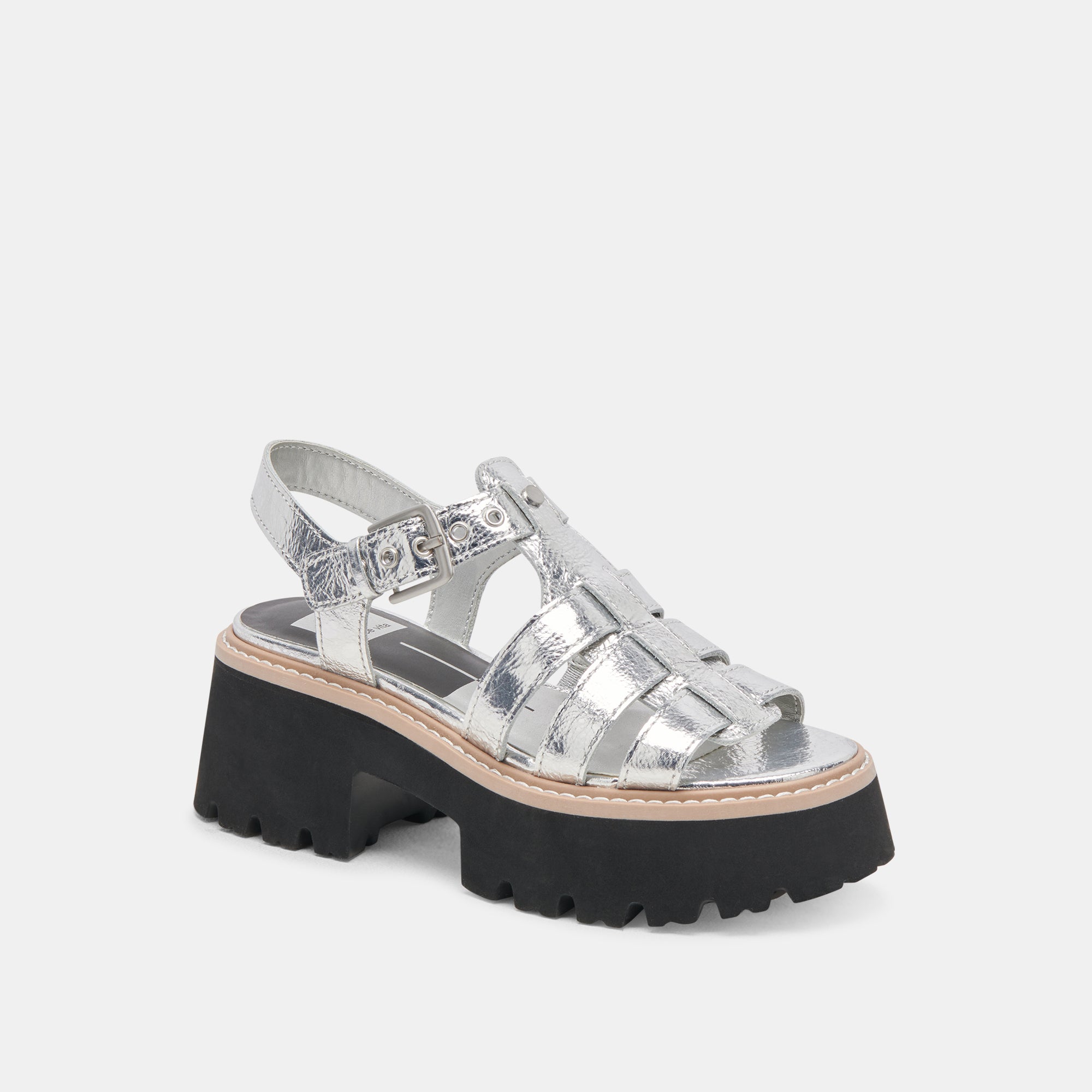 Distressed Leather Lattice Sandals for Women - Silver Gladiator Style - Perfect for Beach, Vacation, and Summer Outfits