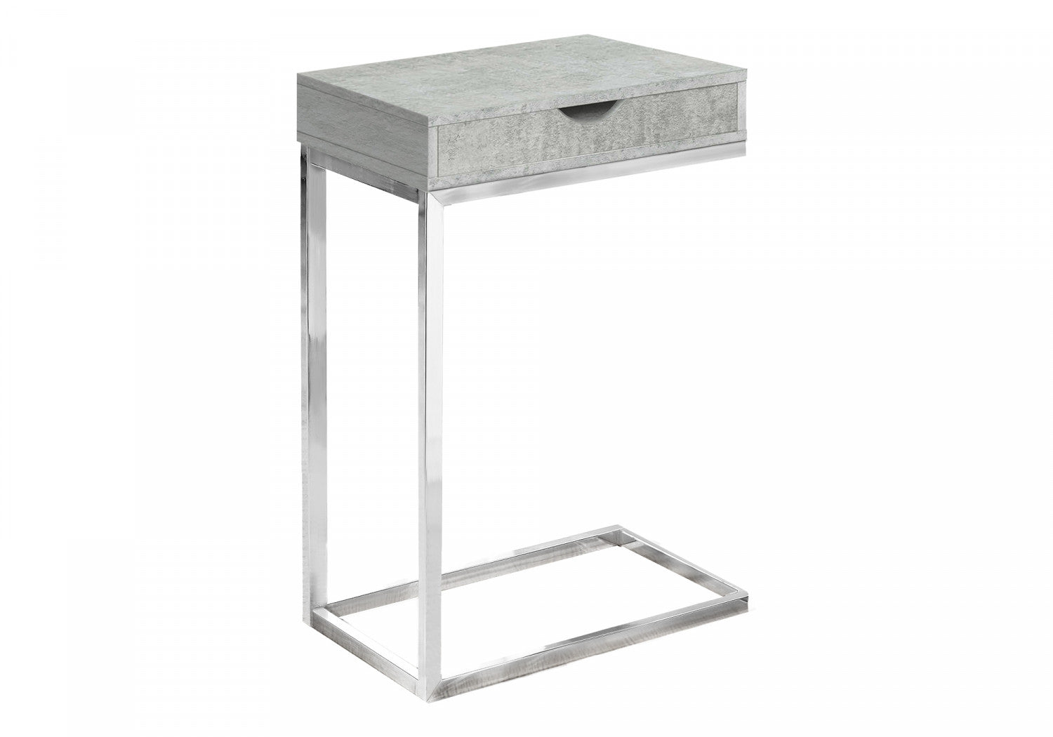 Modern Auron Side Table - Grey | Small End Table for Living Room, Bedroom & Office | Compact Nightstand with Sturdy Metal Frame & Wooden Top