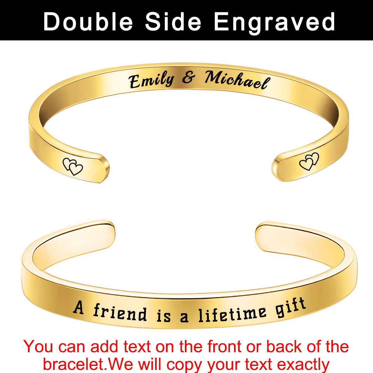 Adjustable Engraved Cuff Bangle Bracelets for Women - Personalized Inspirational Gift for Birthday, Anniversary & Special Occasions - Perfect for Everyday Wear & Fashion Accessories