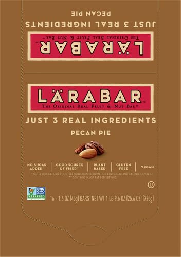Larabar Pecan Pie - Gluten Free Vegan Fruit & Nut Energy Bar, 1.6 oz (16 Count Pack) - Healthy Snack for Hiking, Travel & On-the-Go Nutrition