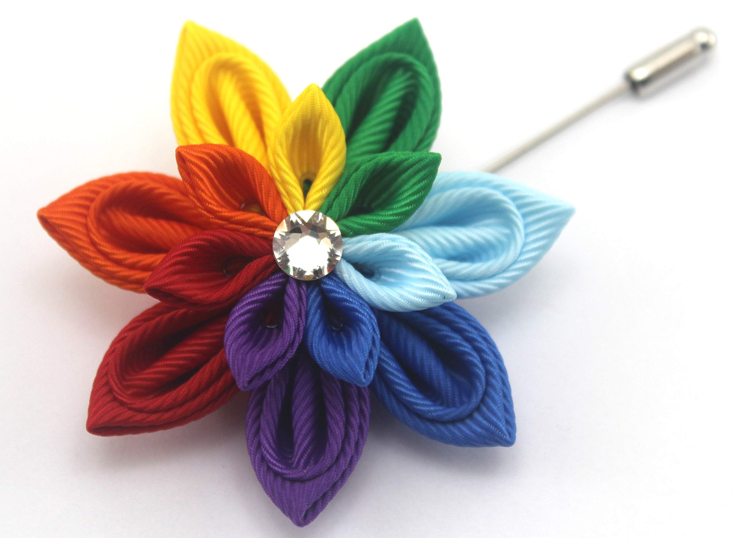 Rainbow Flower Brooch Pin - LGBT Pride Lapel Pin for Men & Women - Perfect for Pride Parades, LGBTQ Events & Everyday Wear