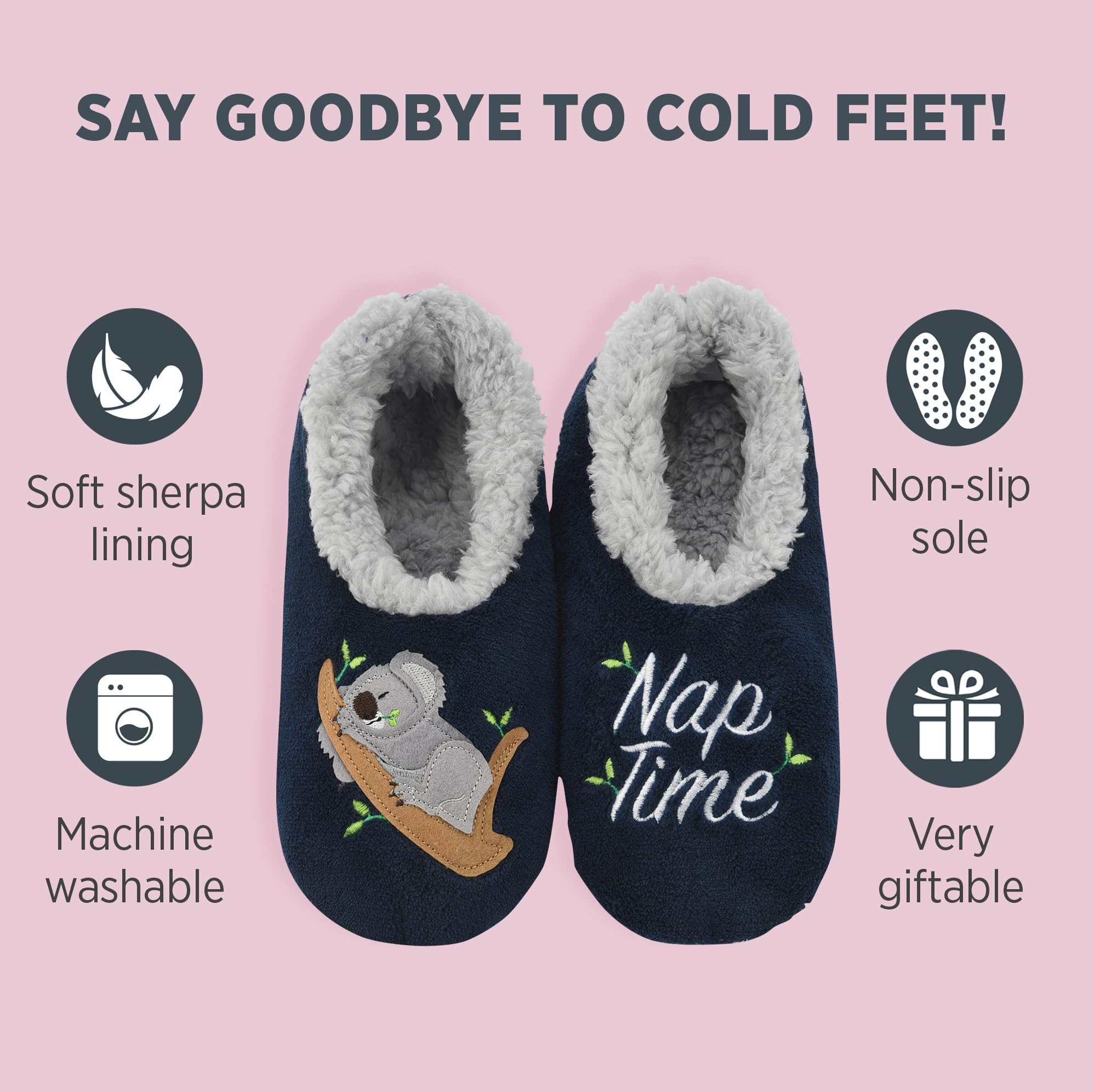 Cozy Snoozies Pairable Slipper Socks for Women - Non-Slip Fuzzy House Slippers | Perfect for Relaxing at Home, Lounging & Gift Giving