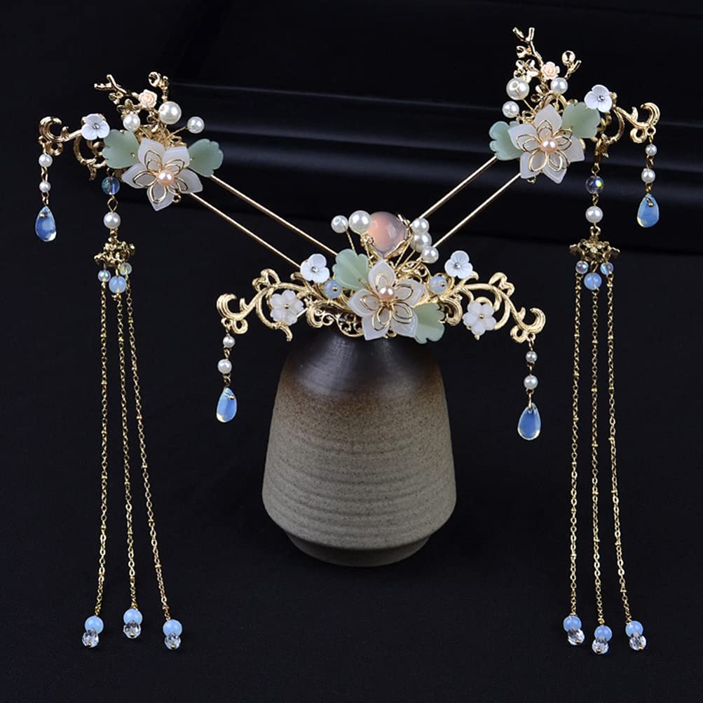 Vintage Chinese Hair Sticks - 3pcs Tassel Hair Pins for Women | Wedding & Party Accessories