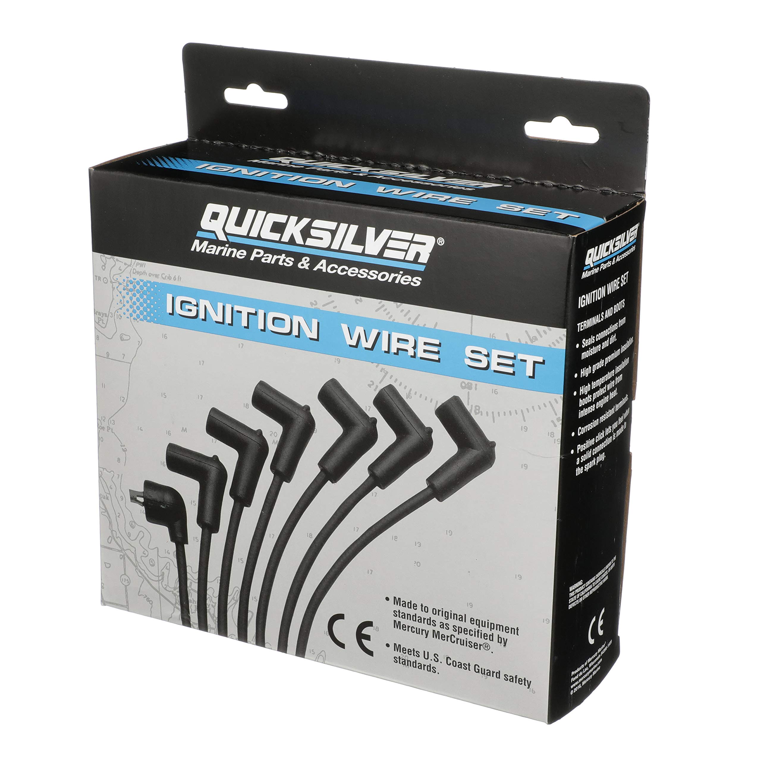Quicksilver 816608Q61 High Performance Red Spark Plug Wire Kit - Compatible with Marine & Automotive Engines for Smooth Ignition & Power Boost