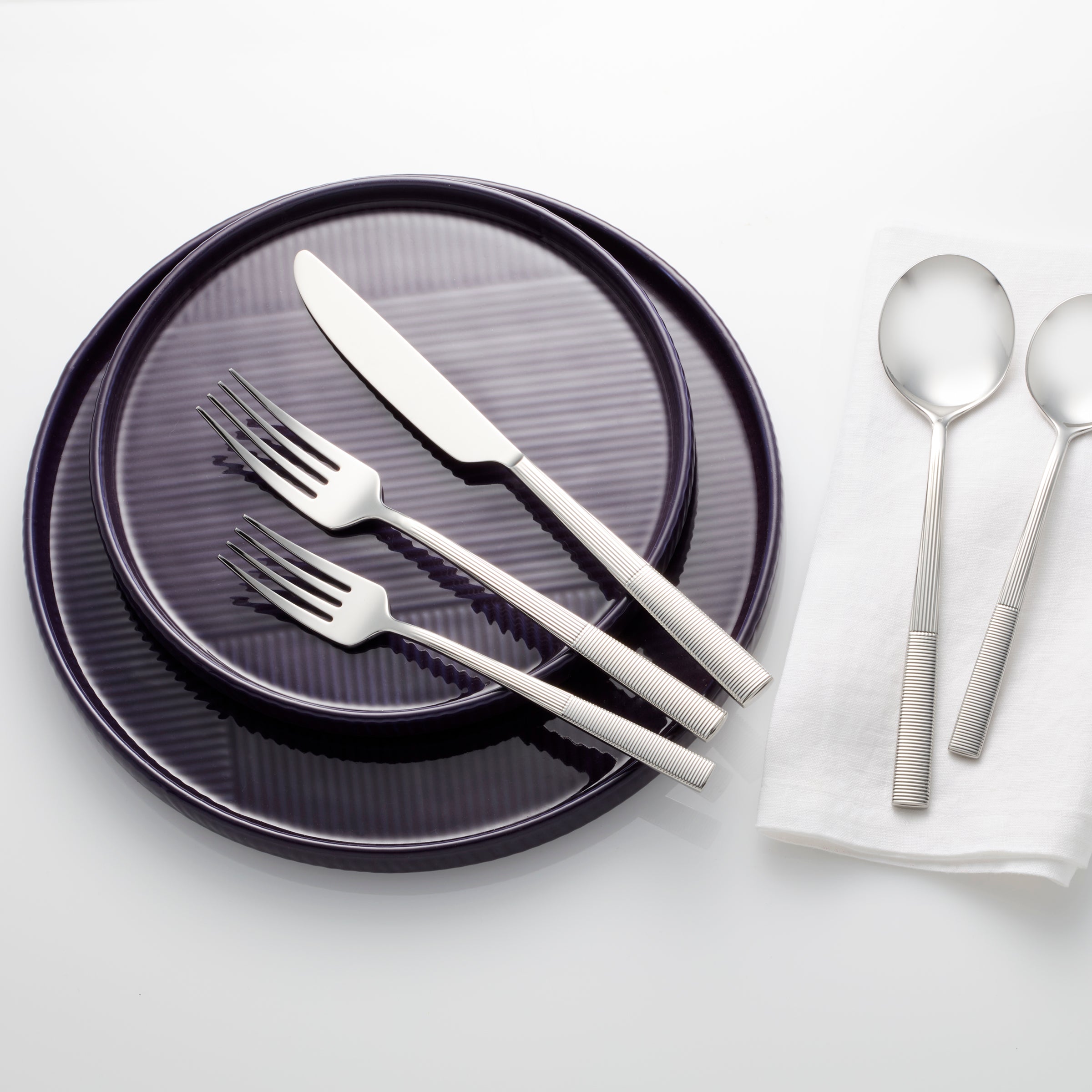 Modulus Nightshade 12-Piece Dinnerware Set - Elegant Stoneware Plates, Bowls & Mugs - Perfect for Family Dinners, Entertaining & Everyday Use