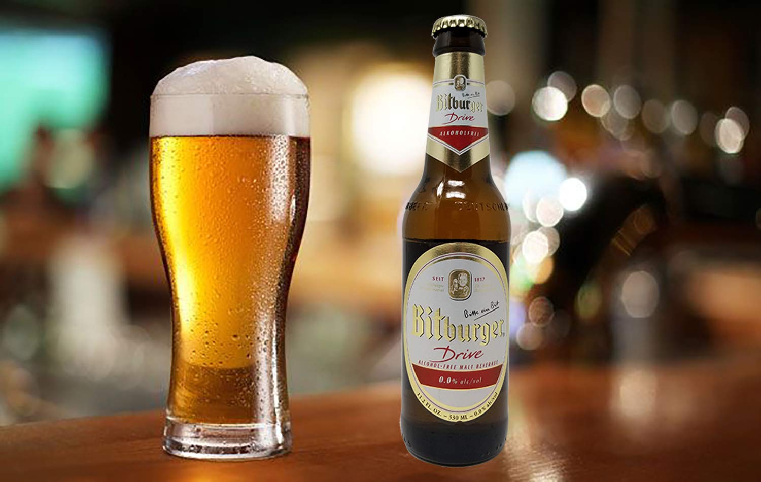 Bitburger Drive Zero Non-Alcoholic Malt Beer - 24 Pack of 11.2 fl oz Glass Bottles | Alcohol-Free German Lager | Perfect for Parties, BBQs & Healthy Lifestyle | Great Gift for Beer Lovers
