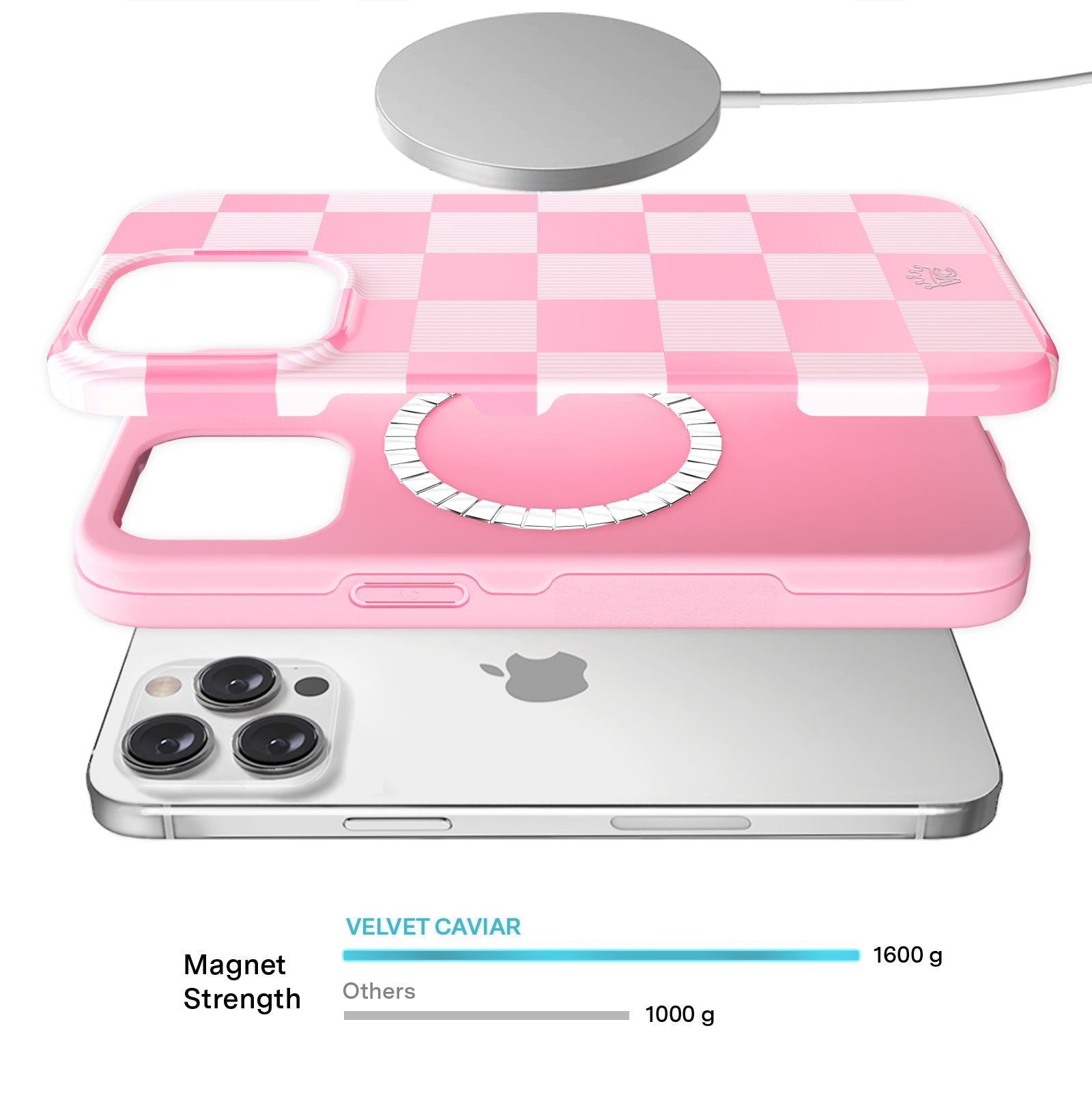 Trendy Pink Vibe Checkered Pattern iPhone Case - Cute Protective Cover for iPhone 13/14/15 Pro Max - Perfect for School, Work & Everyday Use