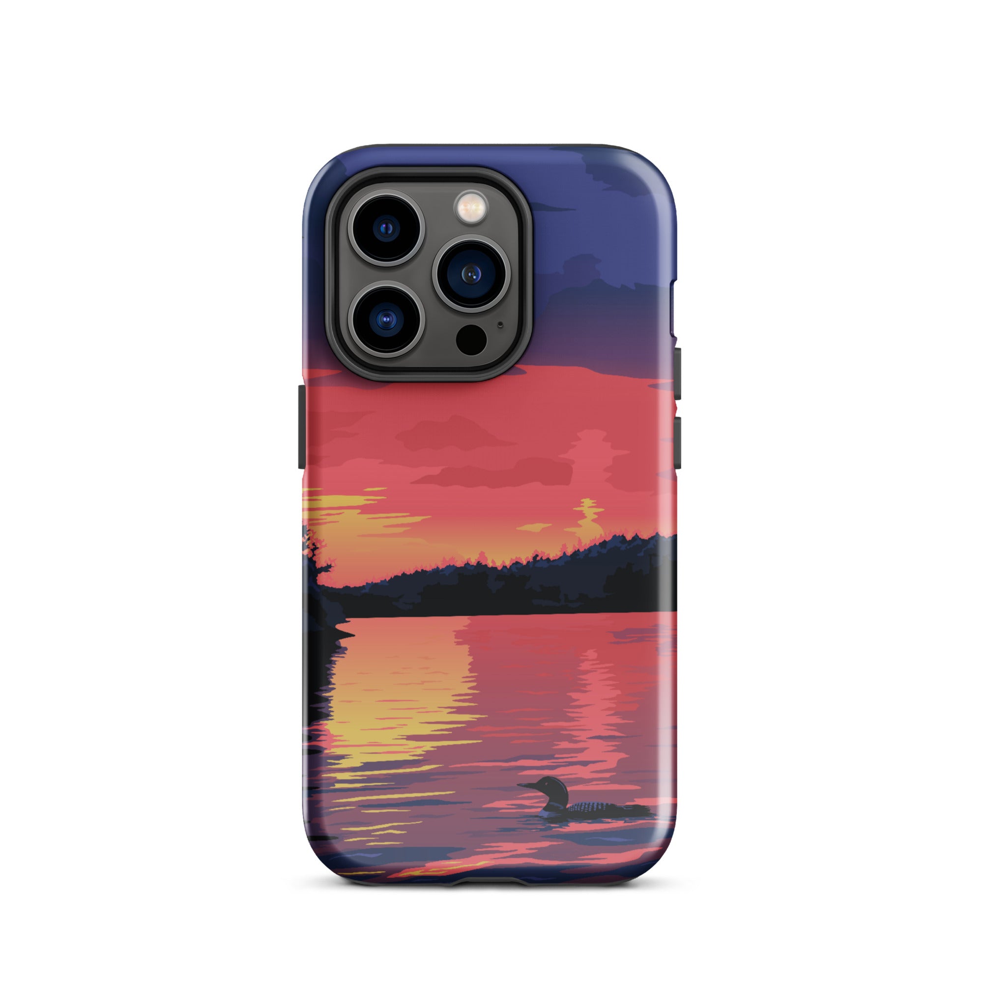 Premium iPhone Protective Case with Sunset Loon Design - Shockproof & Scratch-Resistant Cover for iPhone [Models] | Perfect for Outdoor Adventures, Travel & Daily Protection
