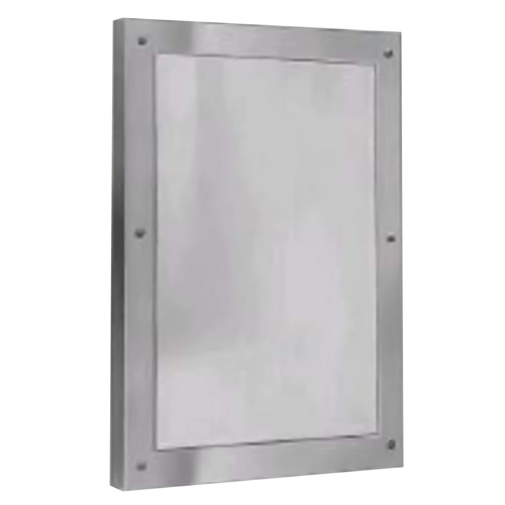 Bradley SA03 000002 Framed Front Mount Mirror - Satin Finish for Bathroom & Home Security - Durable & Stylish Wall Mirror for Bedroom, Hallway, and Entryway