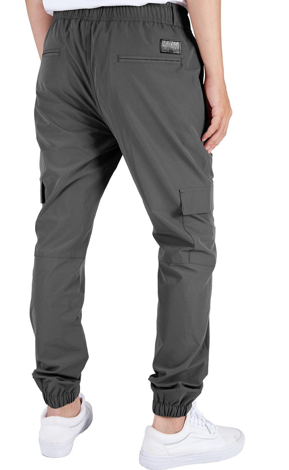 ITALYMORN Men's Lightweight Cargo Joggers - 6 Pocket Slim Fit Casual Pants with Elastic Waistband for Outdoor Running, Gym, Travel & Everyday Wear