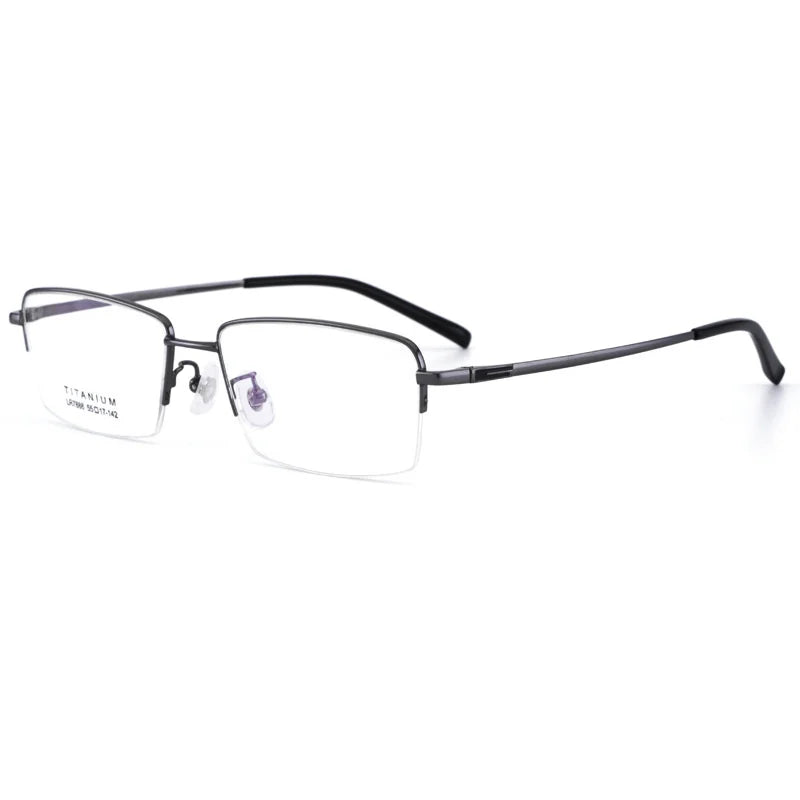 Brightzone Unisex Semi-Rimless Square Titanium Eyeglasses 71457 – Lightweight & Durable Frames for Work, Reading & Everyday Wear